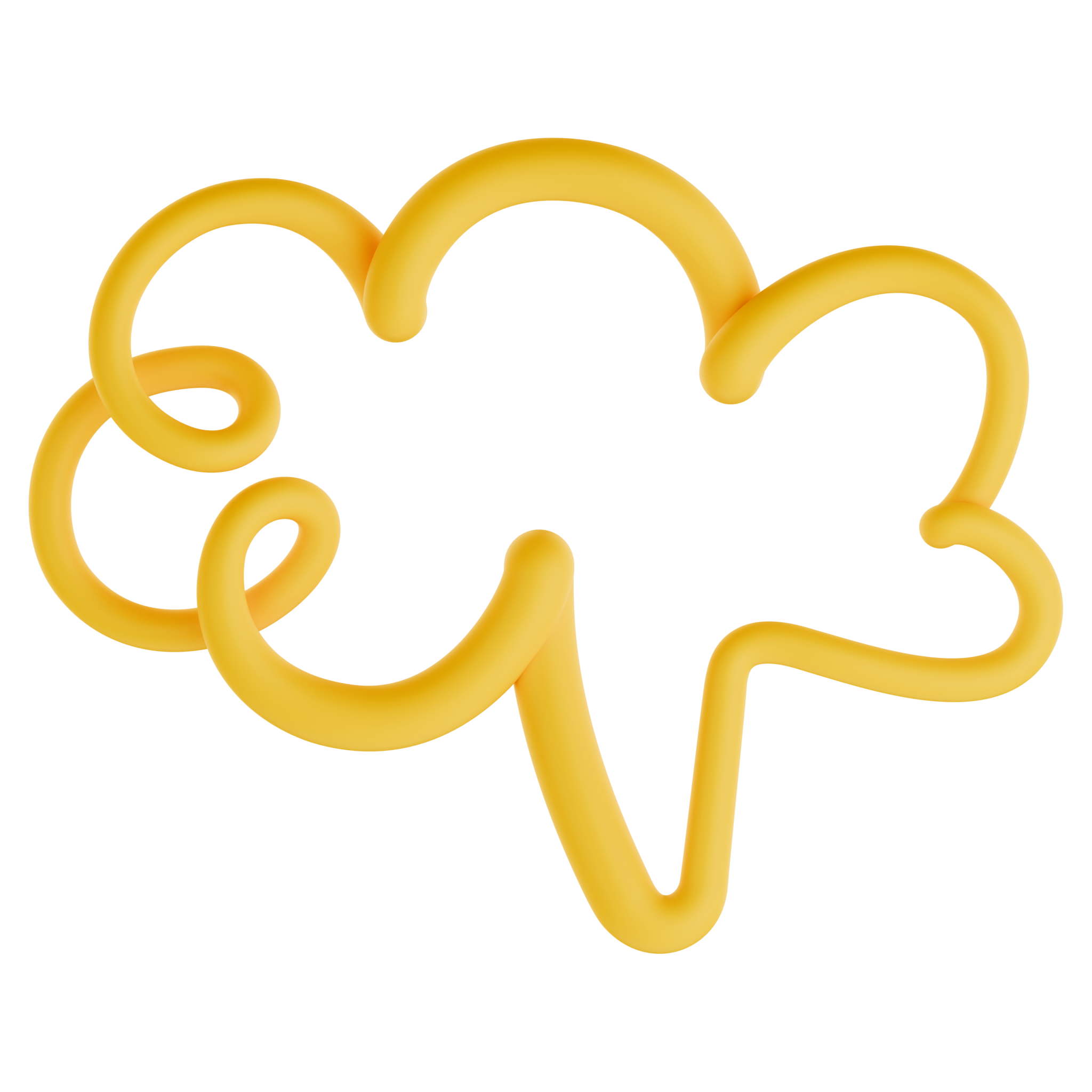 yellow 3d speech bubble